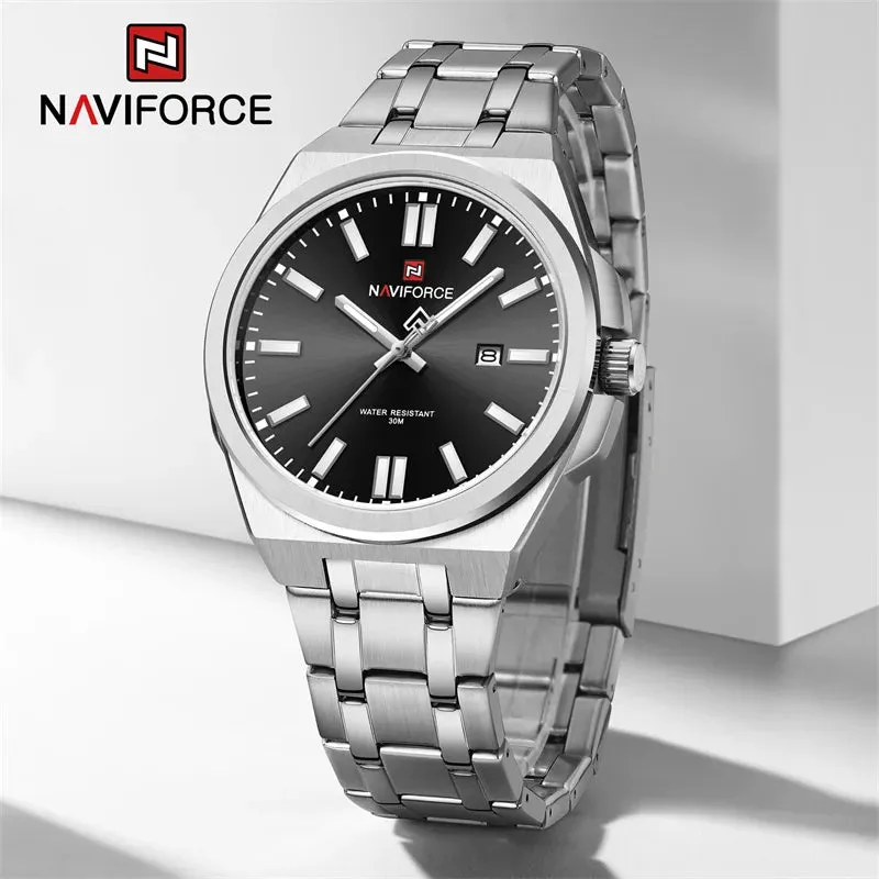 NAVIFORCE 9226 Brand Original Men Watch Stainless Steel Strap Business Waterproof Quartz Wristwatch