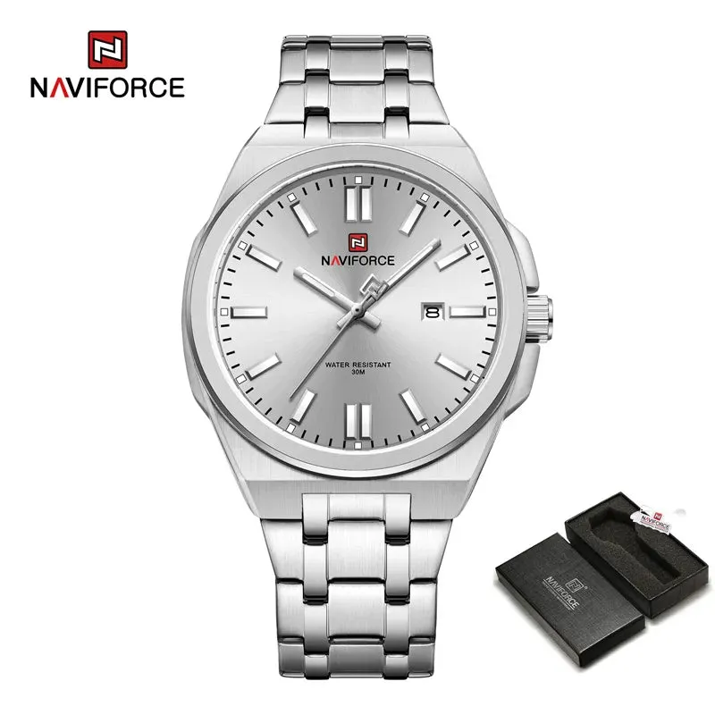 NAVIFORCE 9226 Brand Original Men Watch Stainless Steel Strap Business Waterproof Quartz Wristwatch