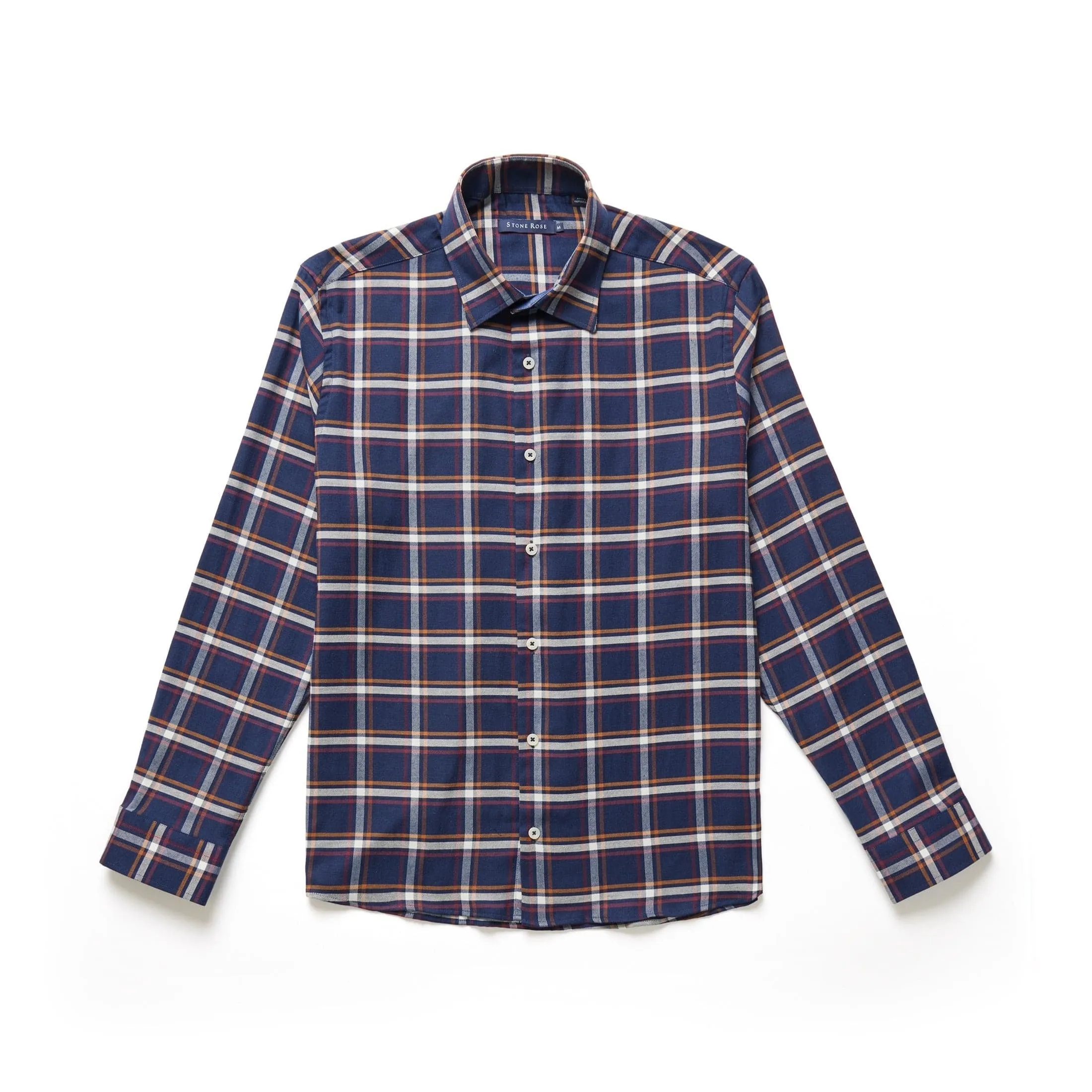 Navy Tricolor Plaid Drytouch Shirt