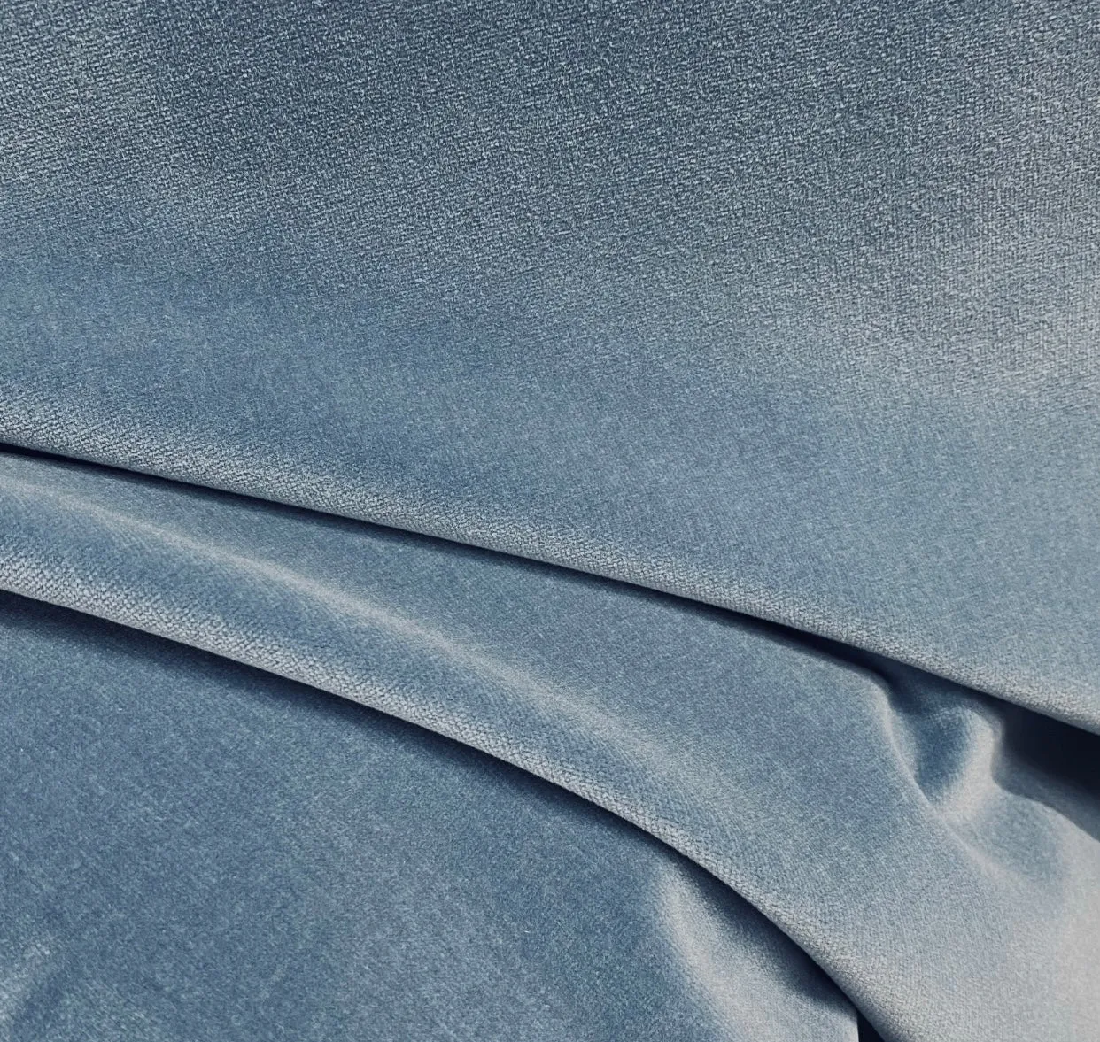 New Prince Oliver 100% Cotton made in Belgium Velvet Fabric in Bel Air Blue