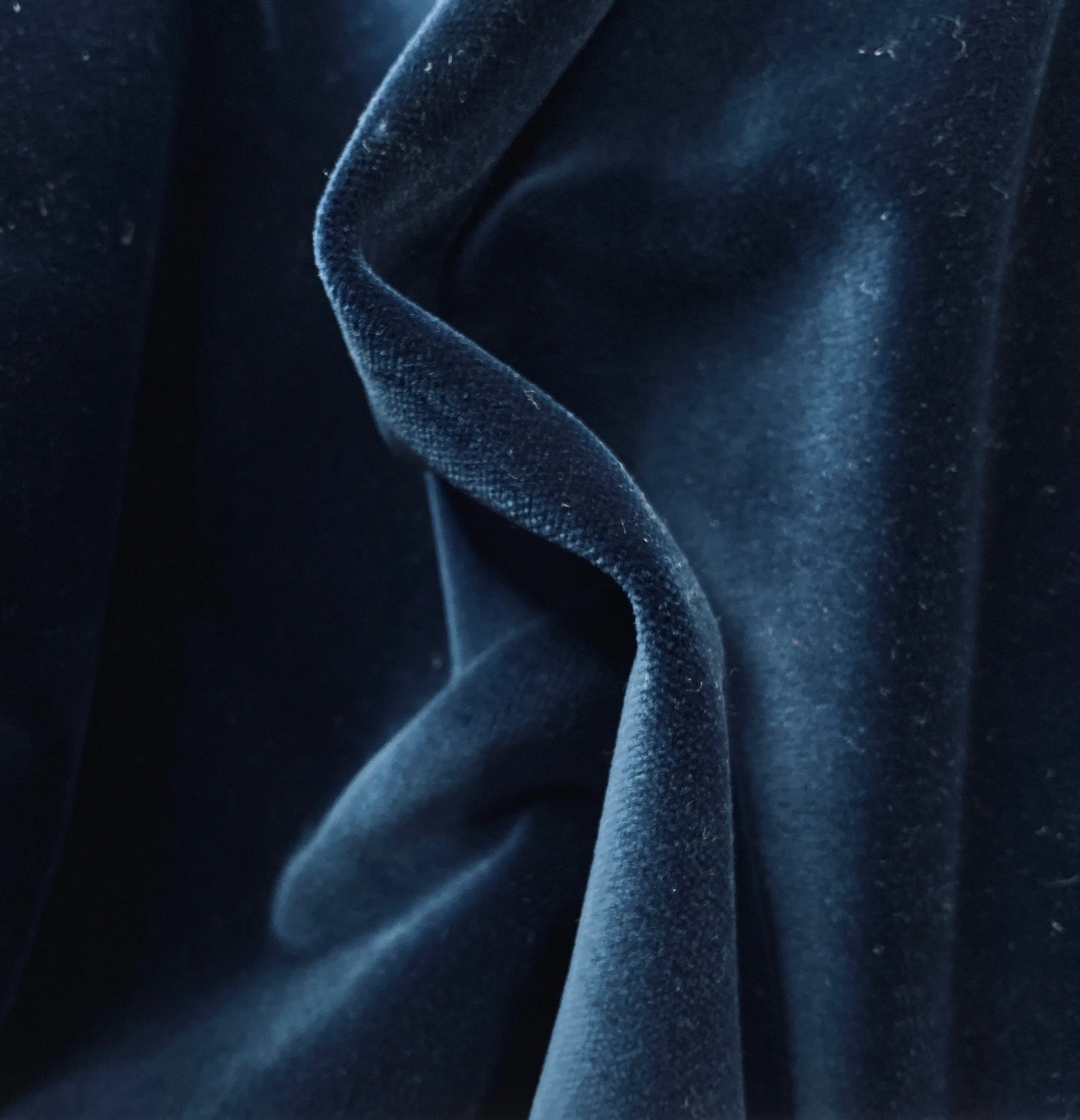 New Prince Oliver 100% Cotton made in Belgium Velvet Fabric in Midnight Blue