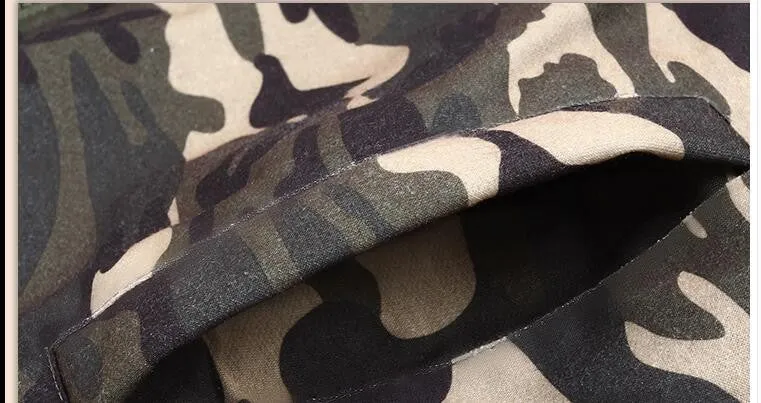 Olive Green Camouflage Zipper Fleece Hoodie