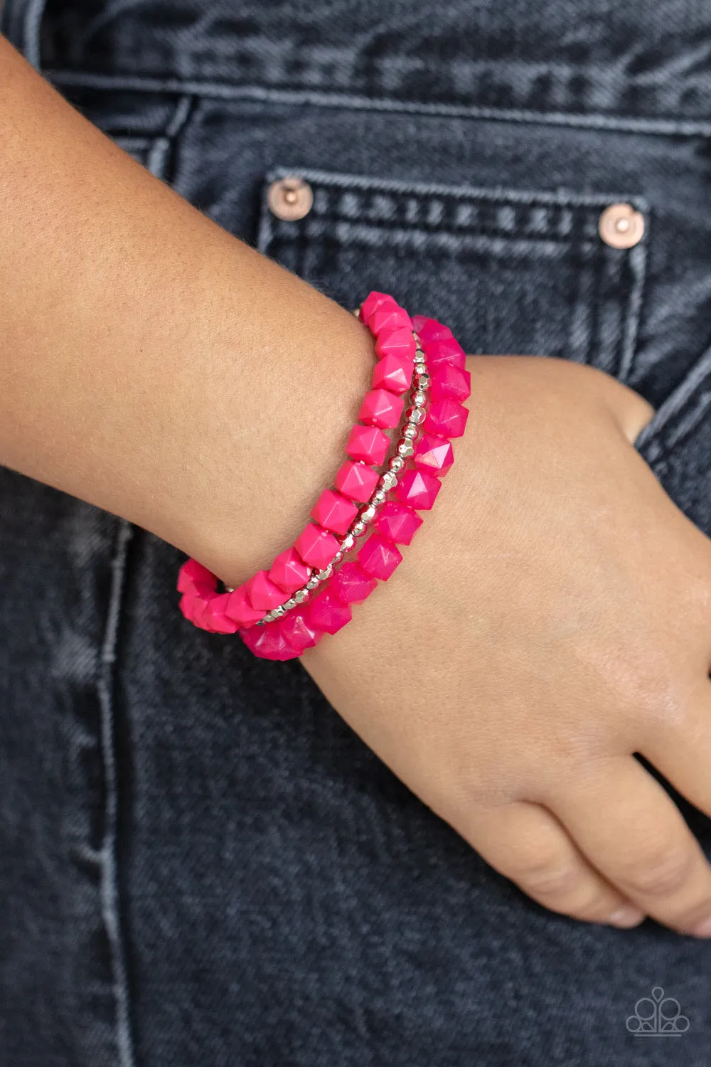 Paparazzi Best POSH-ible Taste Necklace Pink & Vacay Vagabond Bracelet Pink