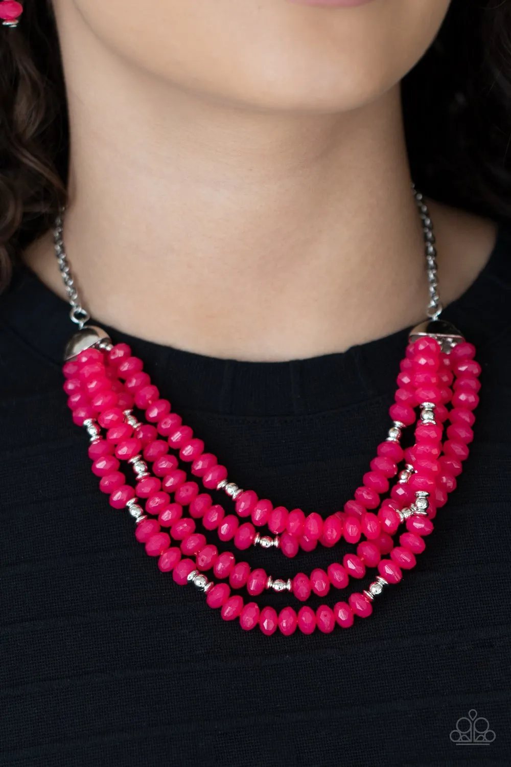 Paparazzi Best POSH-ible Taste Necklace Pink & Vacay Vagabond Bracelet Pink