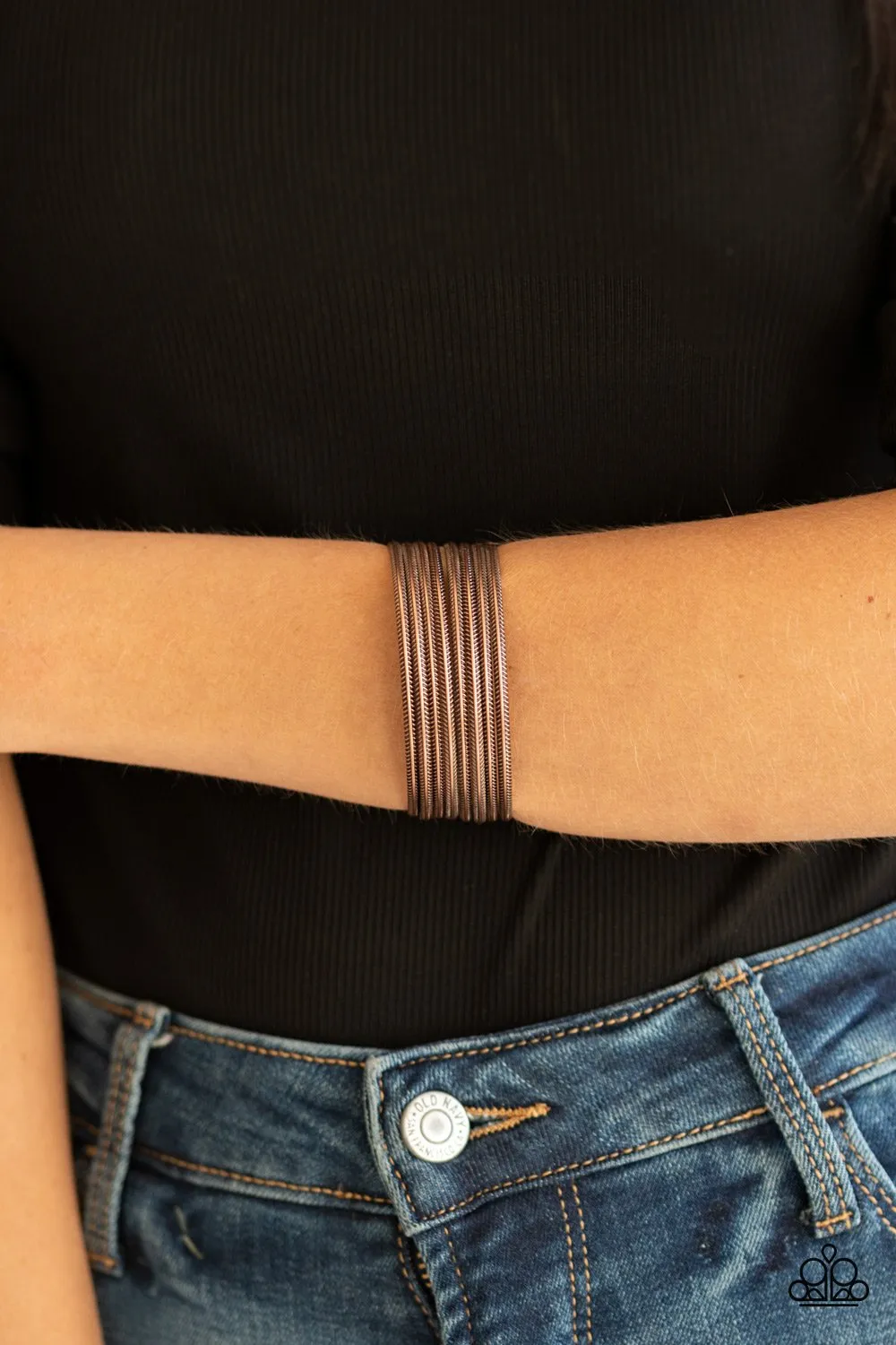 Paparazzi Eastern Empress Necklae Copper, Flat Spin Earrings Copper & Now Watch Me Stack Bracelet Copper