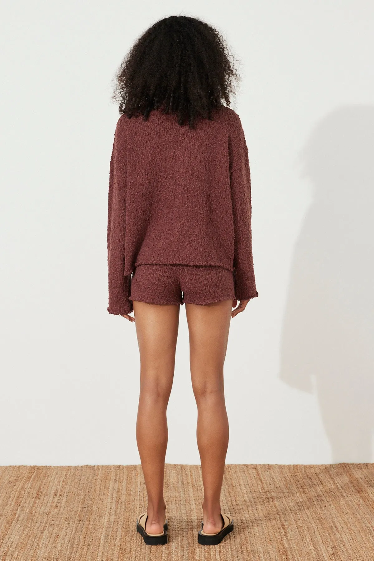 Plum Boucle Knit Jumper