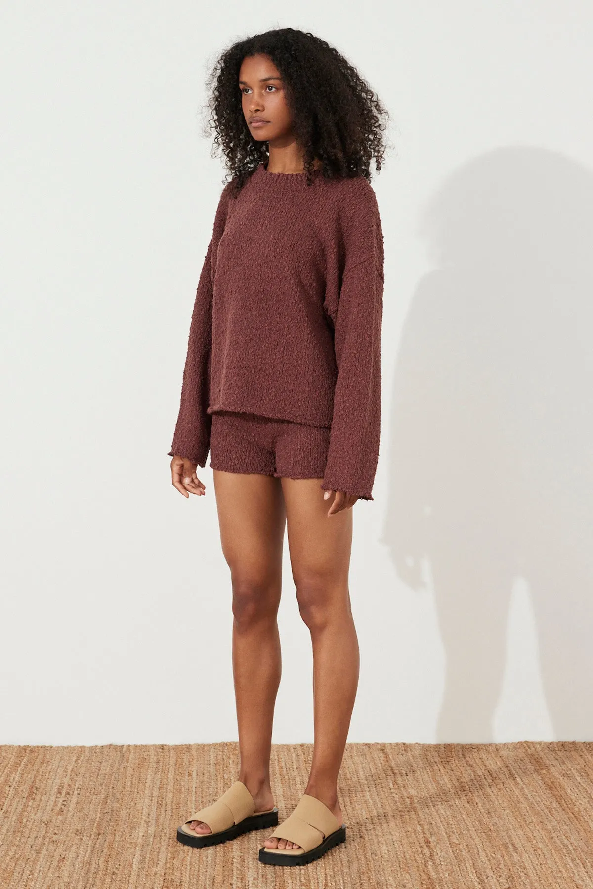 Plum Boucle Knit Jumper