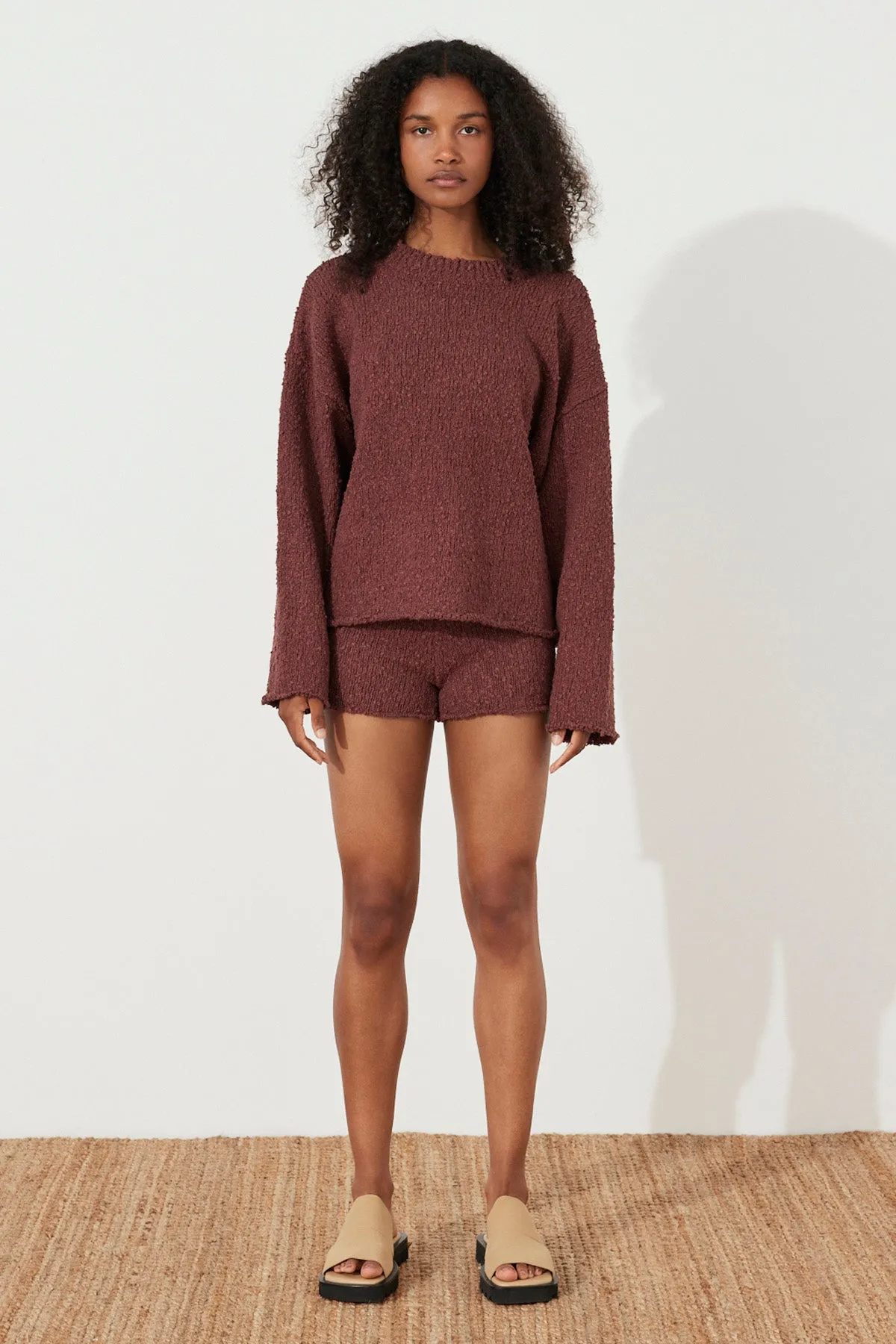 Plum Boucle Knit Jumper