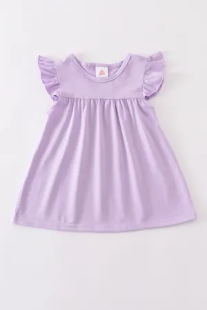 Purple Basic Ruffle Top