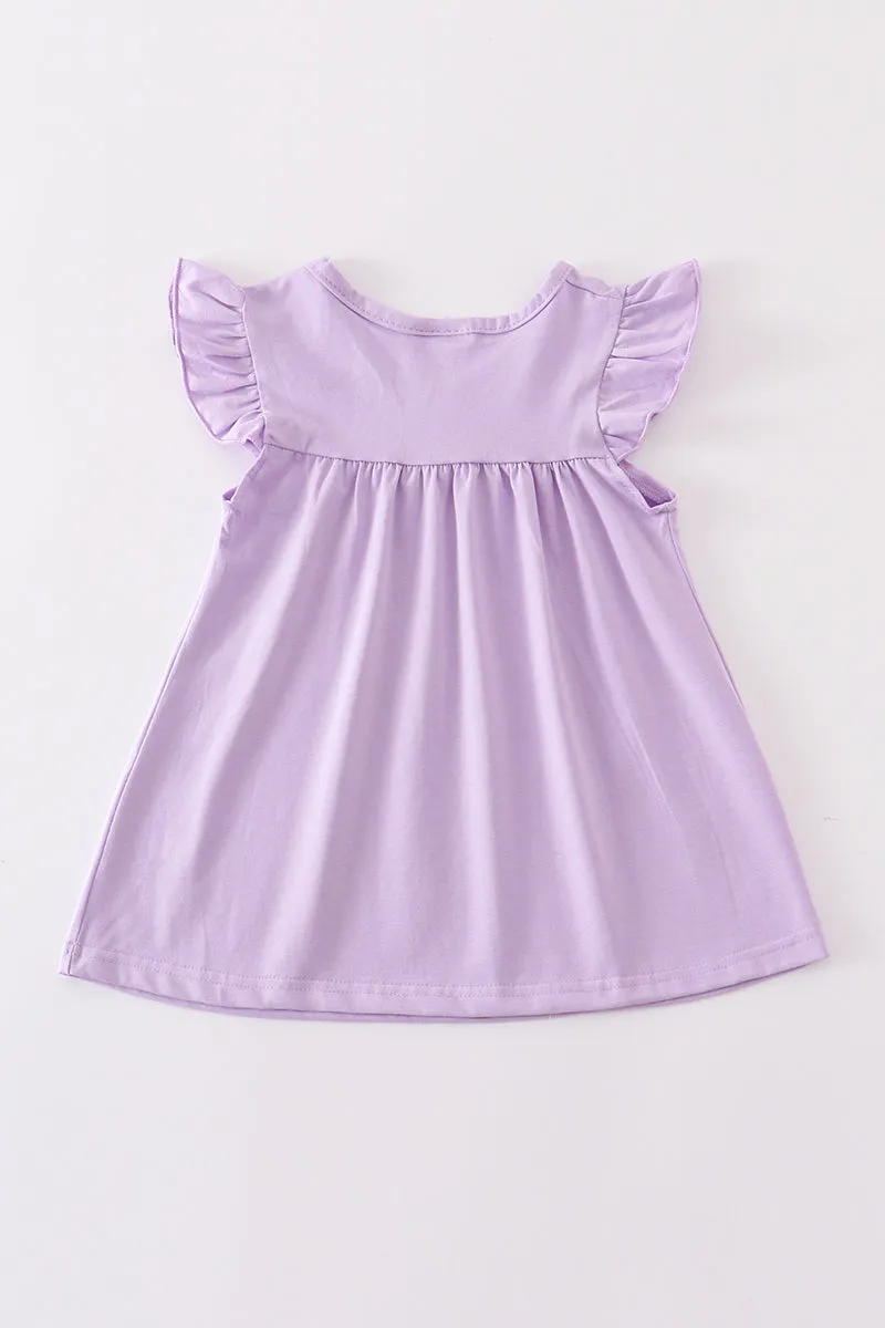 Purple Basic Ruffle Top