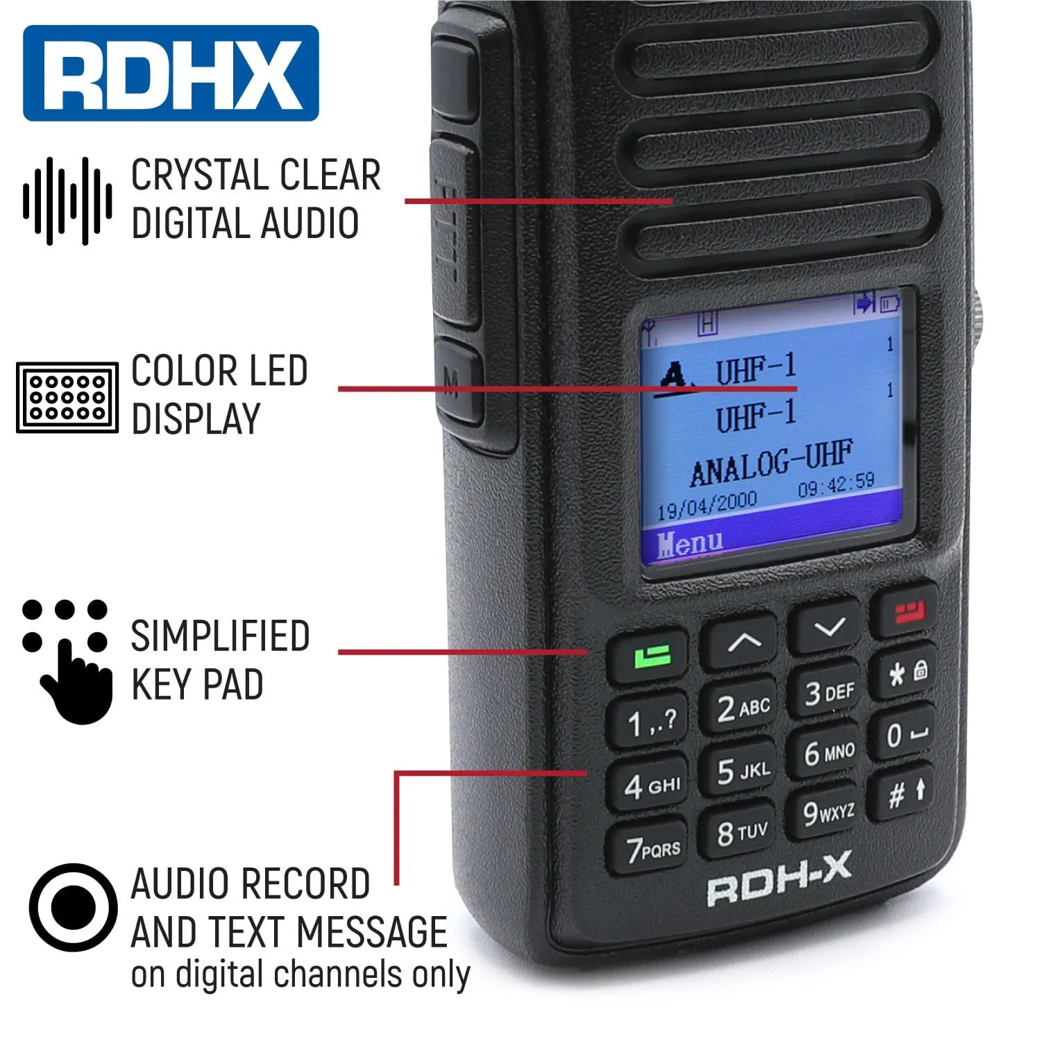 Rugged RDH-X Waterproof Business Band Handheld Radio - Digital and Analog