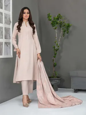 Tawakkal "Eladari" Winter Leather-Peach Suit with Shawl (D3855) - Dusky Pink