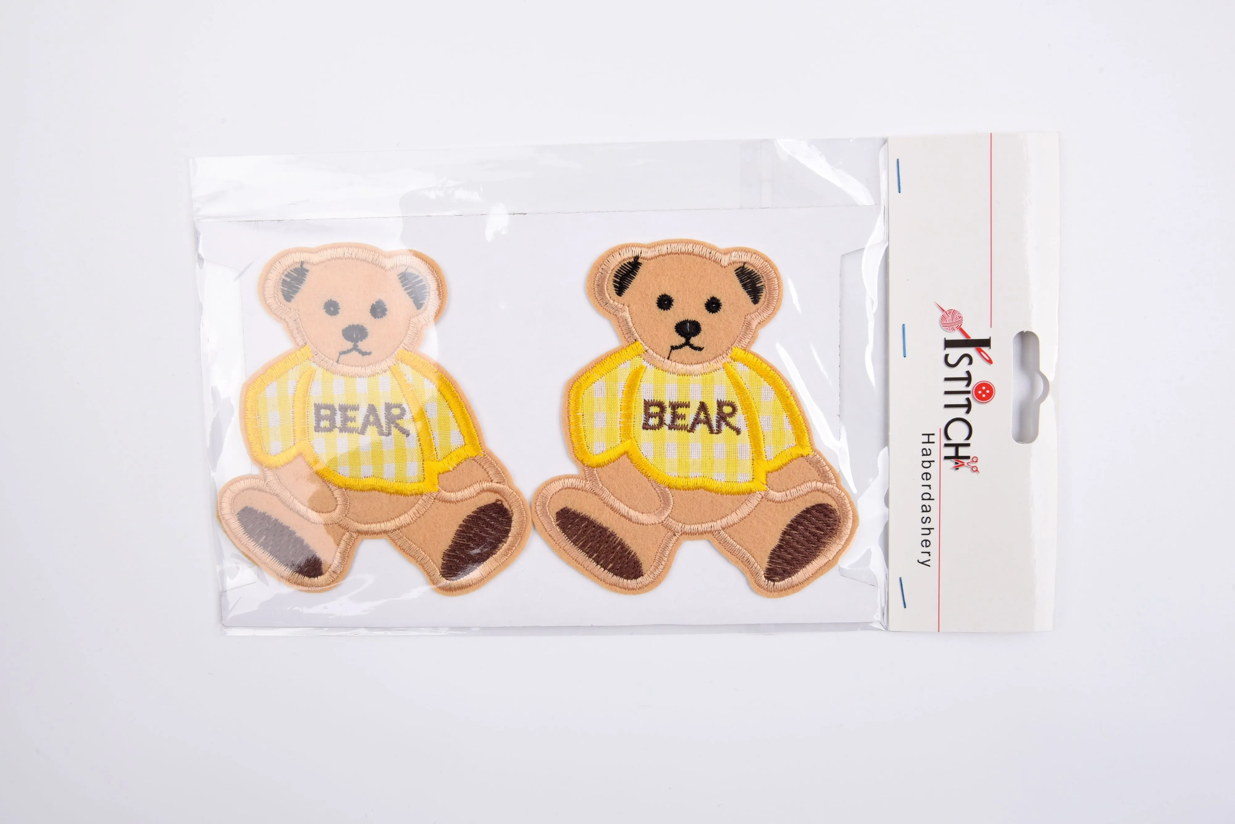 Teddy Bear Patch   (2 Pieces Pack) Iron on , Sew on,   Embroidered patches. - GK- 50